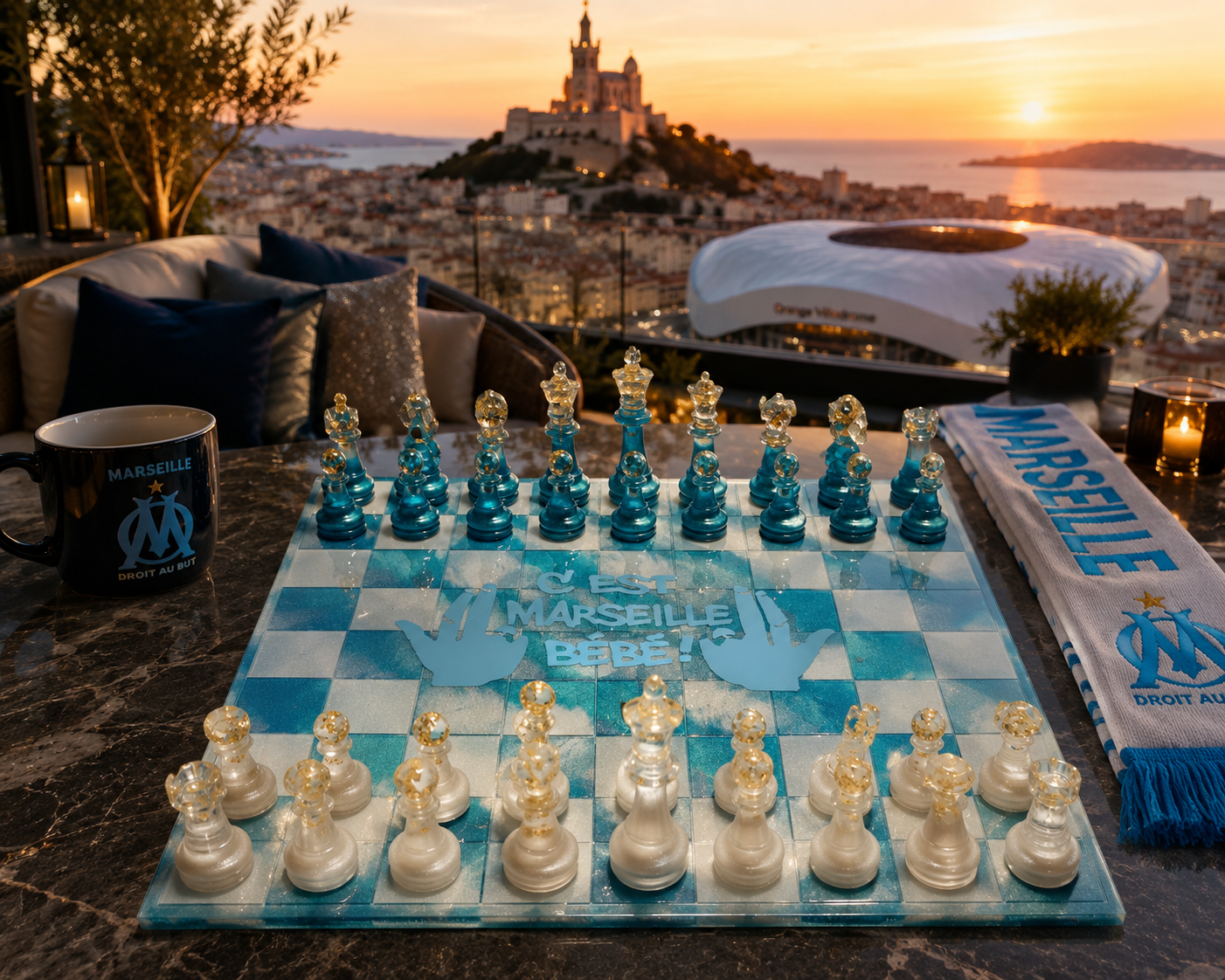 ♟️✨ Azur Royale – Échiquier Collector